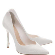 nuevas mujeres blancas de gamuza de cuero zapatos de lujo 2016 tacones altos